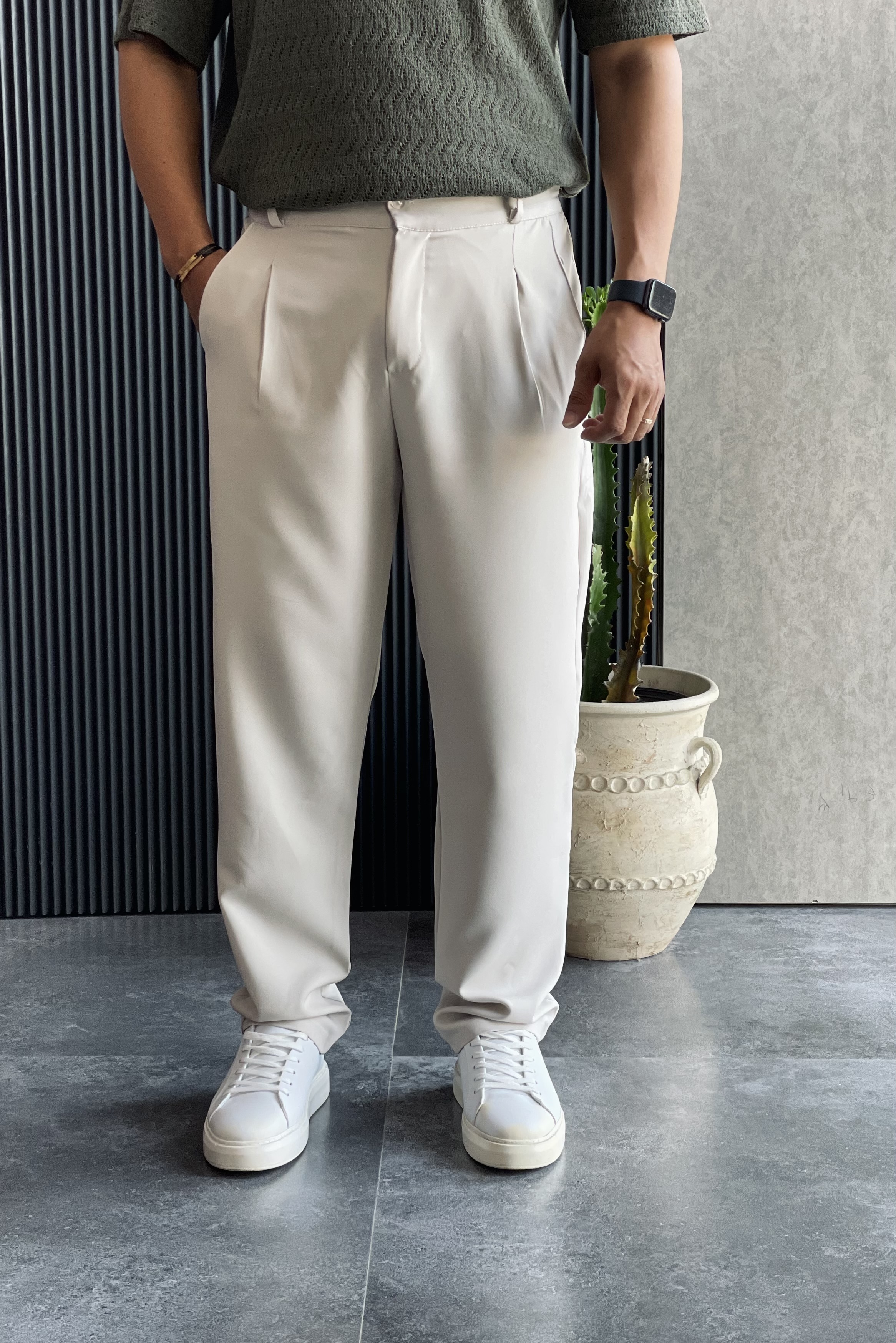 شلوار پارچه ای بگ استایل برند zara