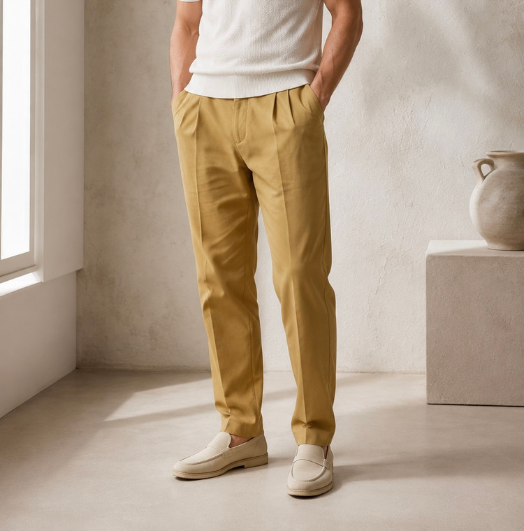 شلوار لینن مام استایل کمر کش برند zara
