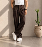 شلوار پارچه ای بگ استایل دوپیل برند zara